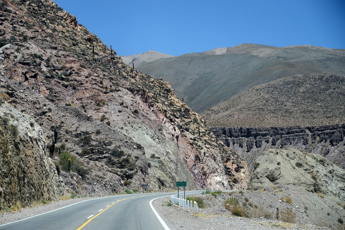 03 Highway 52 Starts To Climb With Cactus On The Hills Soon After leaving Purmamarca To Salinas Grandes